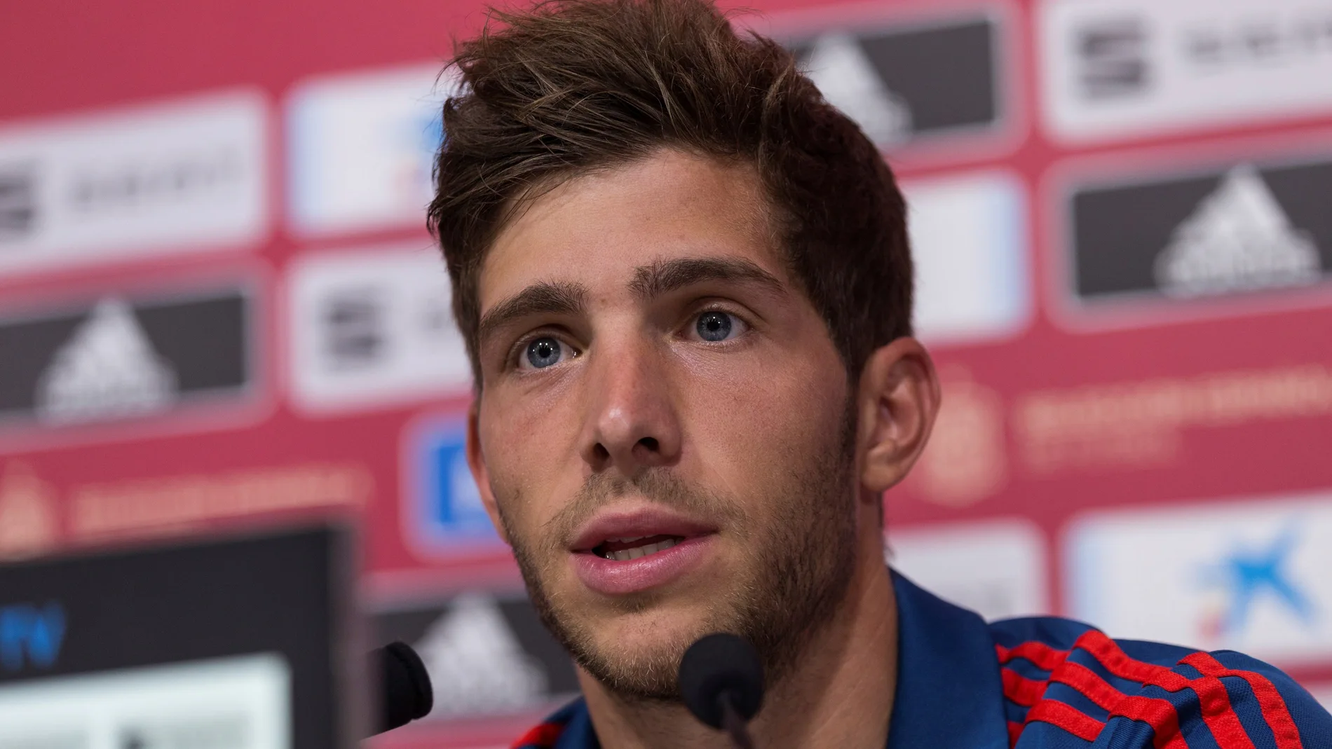 Sergi Roberto en rueda de prensa Sergi Roberto en rueda de prensa