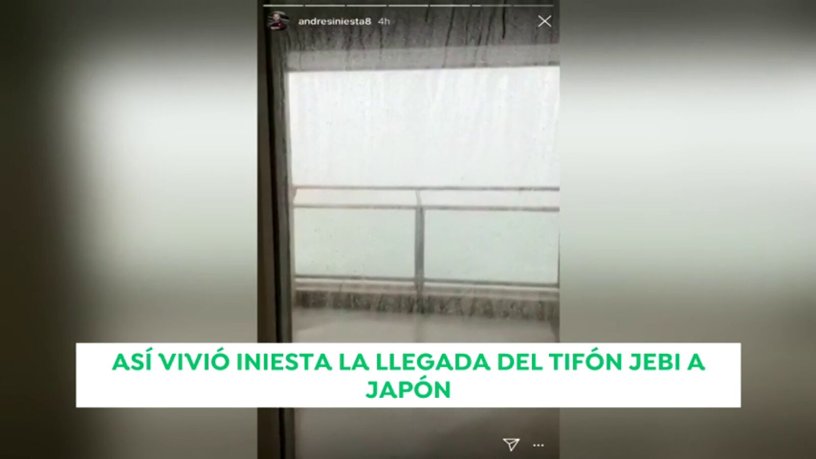 Así vivieron Andrés Iniesta y su familia la llegada del tifón Jebi a Japón