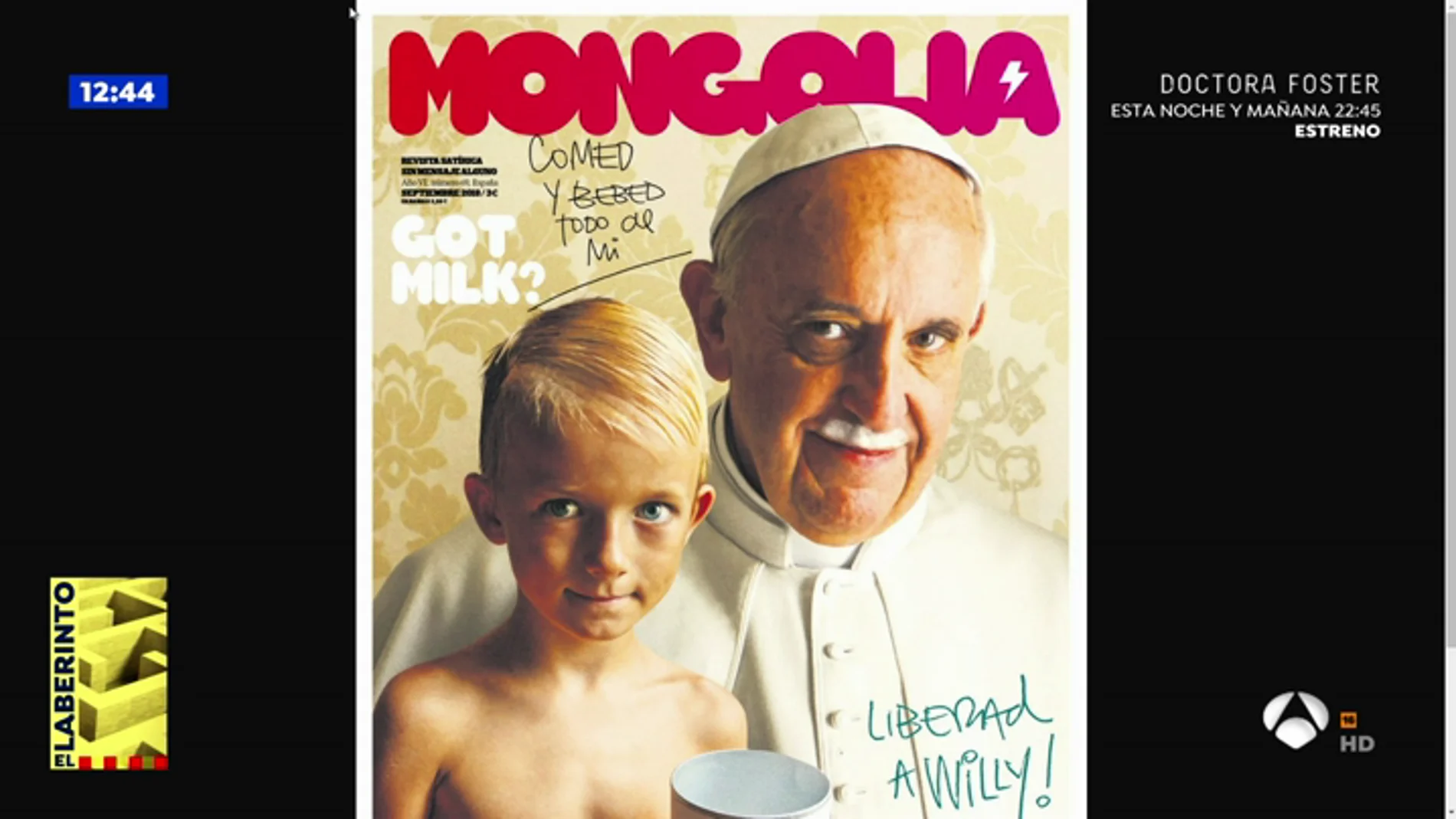 Edu Galán, sobre la portada del Papa Francisco en 'Mongolia': "En vez de encomendarse a la Virgen por los casos de pederastia debería hacerlo a la Justicia"