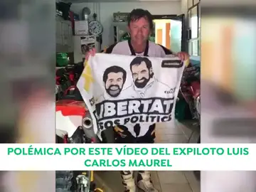 El polémico vídeo del expiloto Luis Carlos Maurel tirando a la basura una bandera pidiendo la libertad de los políticos presos en Cataluña El polémico vídeo del expiloto Luis Carlos Maurel tirando a la basura una bandera pidiendo la libertad de los políticos presos en Cataluña