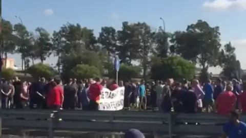 Protesta de trabajadores de Navantia en Andalucía Protesta de trabajadores de Navantia en Andalucía