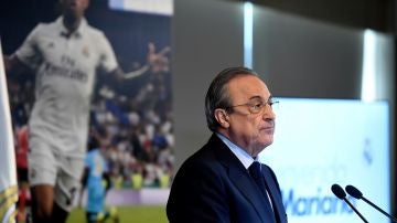 Florentino Pérez, durante la presentación de Mariano