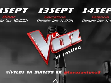 Sigue en directo los castings de 'La Voz' en Bilbao, Barcelona y Valencia a través de Instagram Sigue en directo los castings de 'La Voz' en Bilbao, Barcelona y Valencia a través de Instagram