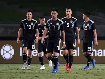 Argentina celebra un gol Argentina celebra un gol