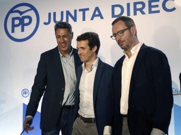 Casado, con Albiol y Maroto