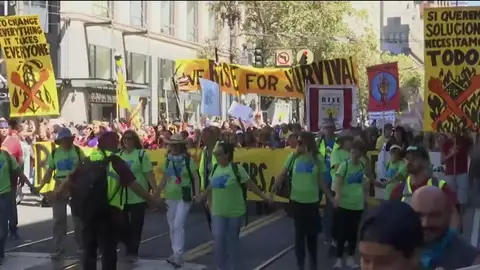 Una multitudinaria marcha en San Francisco reclama un liderazgo real en la lucha contra el cambio climático Una multitudinaria marcha en San Francisco reclama un liderazgo real en la lucha contra el cambio climático
