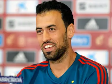 Sergio Busquets, en una rueda de prensa con la Selección Sergio Busquets, en una rueda de prensa con la Selección