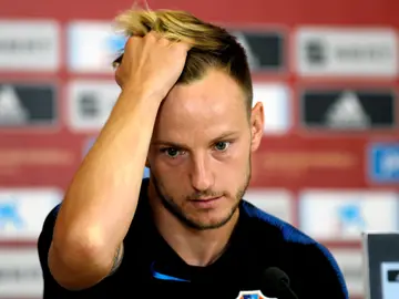 Rakitic, en una rueda de prensa con Croacia Rakitic, en una rueda de prensa con Croacia