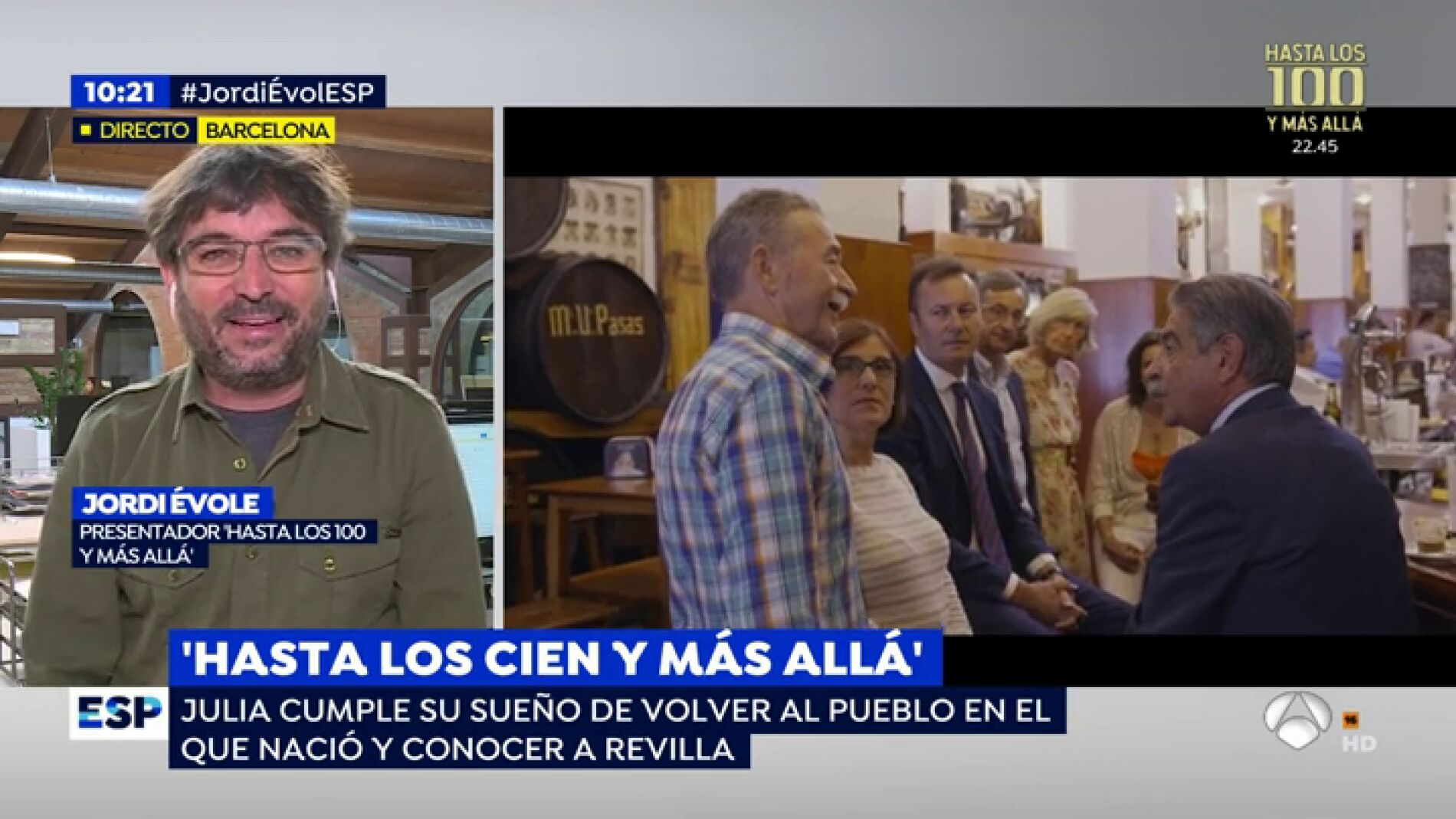 Jordi &Eacute;vole, sobre el especial 'Hasta los cien y m&aacute;s all&aacute;': "Es de esas historias que enamoran"