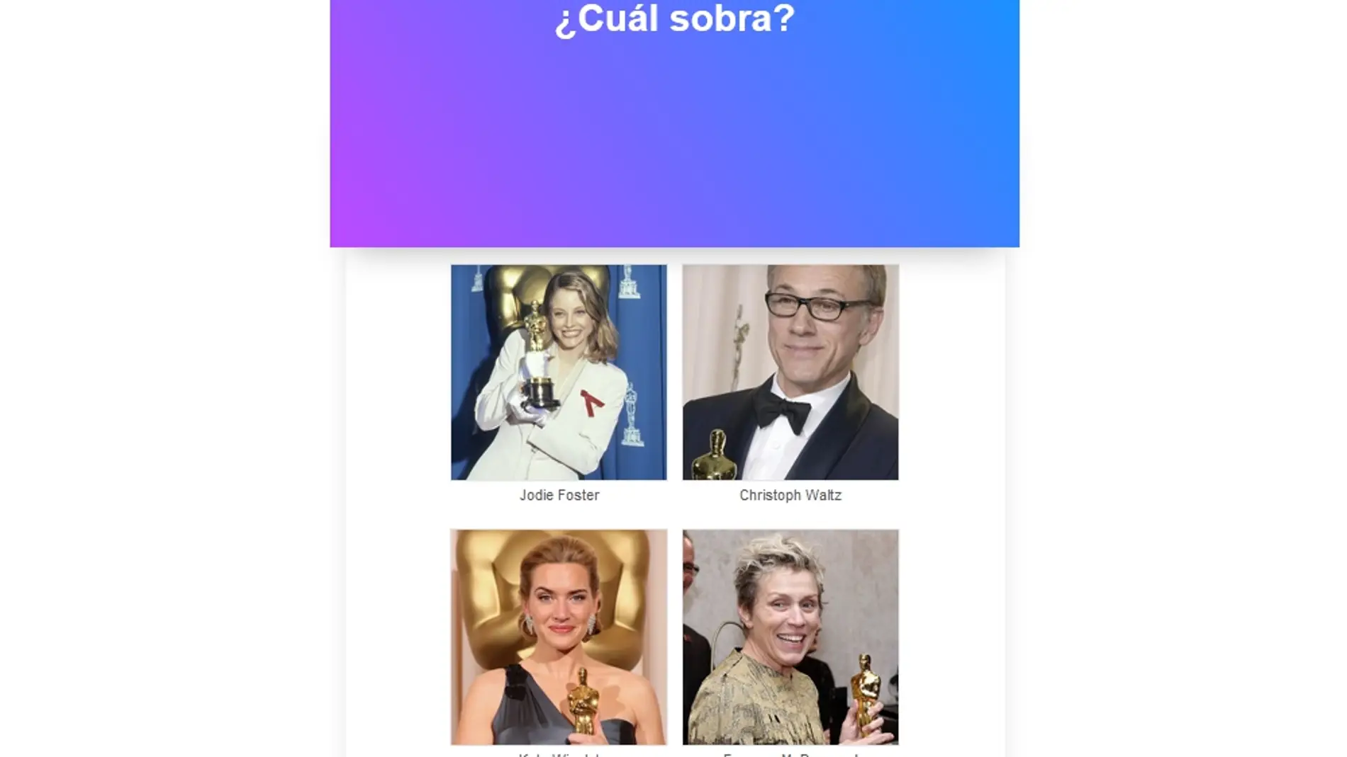 ¿Cuál sobra?