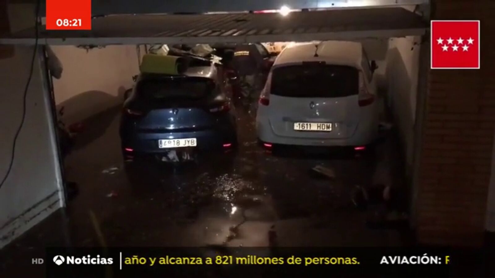 Una fuerte tormenta sobre el área norte de Madrid deja garajes inundados y problemas en calles y tramos de la M-30