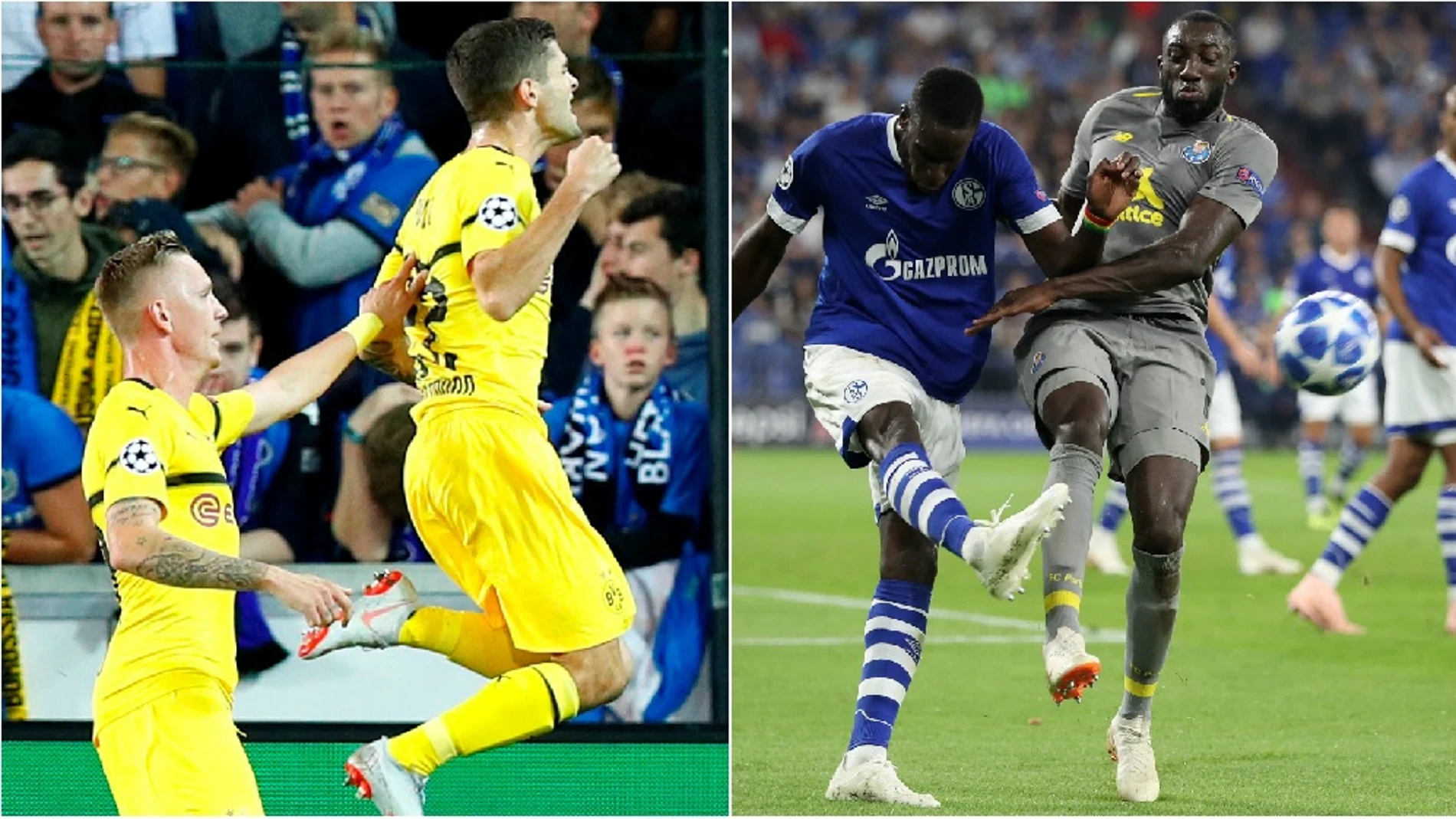 Dos momentos del Brujas-Dortmund y el Schalke-Oporto Dos momentos del Brujas-Dortmund y el Schalke-Oporto