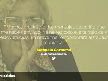 Carmena recibe el alta hospitalaria tras la caída sufrida en su casa Carmena recibe el alta hospitalaria tras la caída sufrida en su casa