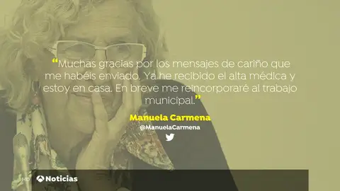 Carmena recibe el alta hospitalaria tras la caída sufrida en su casa Carmena recibe el alta hospitalaria tras la caída sufrida en su casa