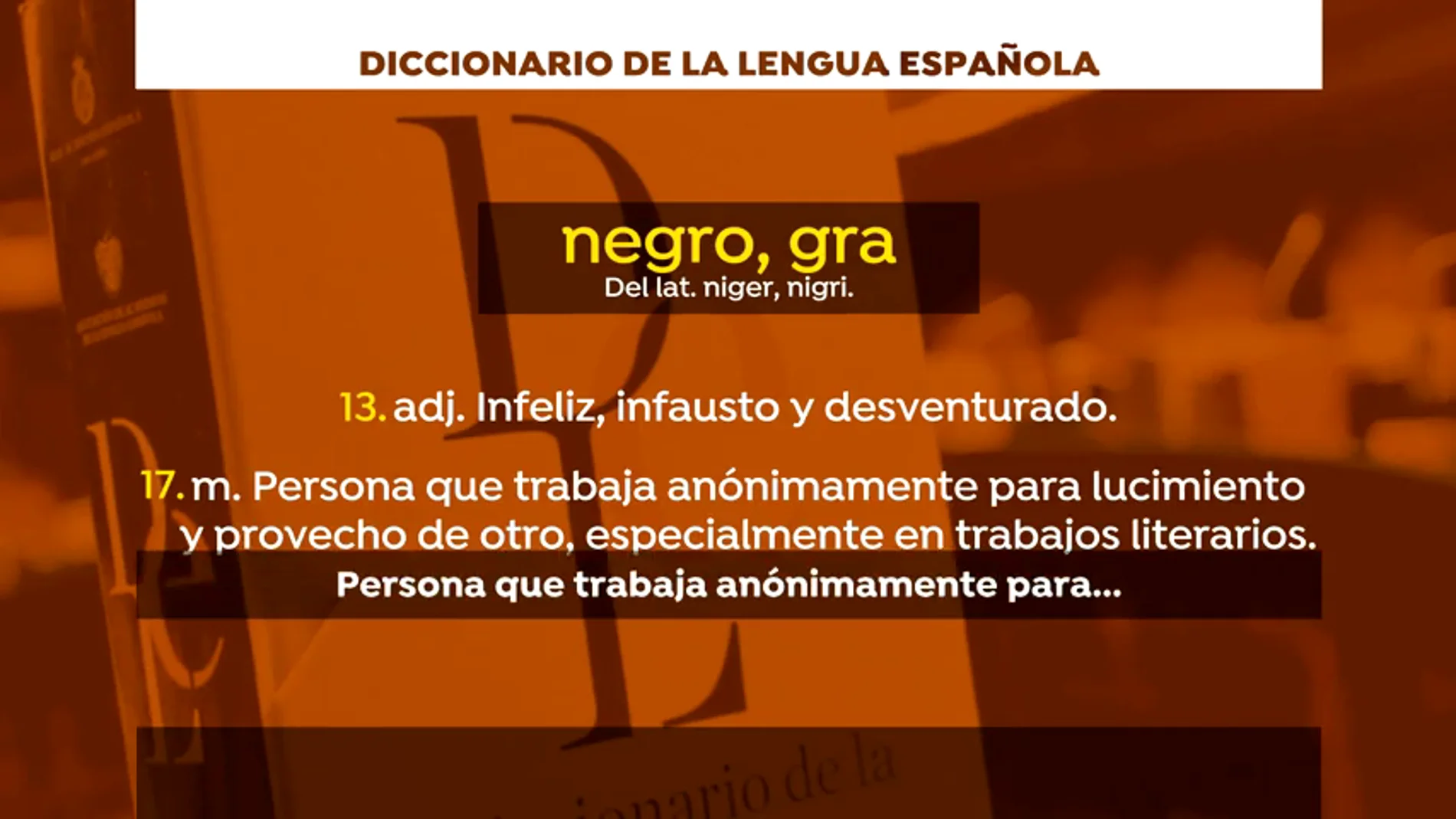 La Red Española de Inmigración y Ayuda al Refugiado urge a la RAE a cambiar varias de las acepciones de "negro" La Red Española de Inmigración y Ayuda al Refugiado urge a la RAE a cambiar varias de las acepciones de "negro"
