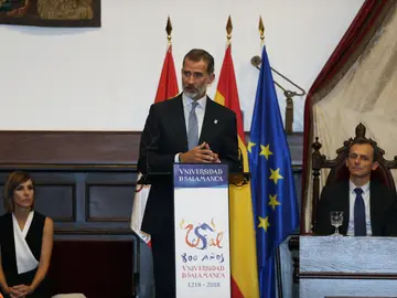 El Rey Felipe VI, en el Paraninfo de la Universidad de Salamanca El Rey Felipe VI, en el Paraninfo de la Universidad de Salamanca