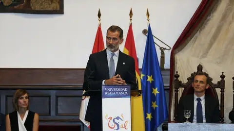 El Rey Felipe VI, en el Paraninfo de la Universidad de Salamanca El Rey Felipe VI, en el Paraninfo de la Universidad de Salamanca