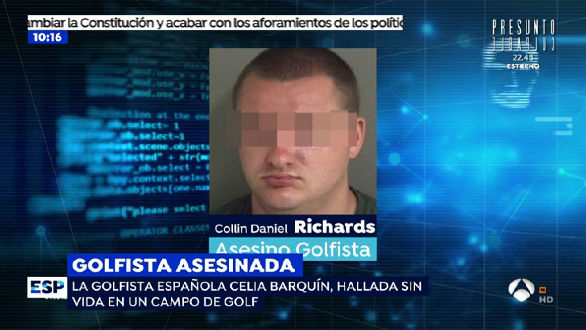 'Espejo P&uacute;blico' avanza la identidad del asesino de la golfista espa&ntilde;ola Celia Barqu&iacute;n en EEUU