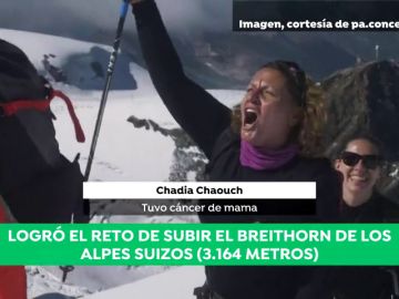 Chadia Chaouch tuvo cáncer de mama y ha logrado el reto de ascender al Breithorn de los Alpes suizos