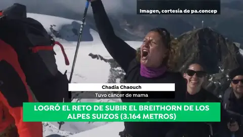 Chadia Chaouch tuvo cáncer de mama y ha logrado el reto de ascender al Breithorn de los Alpes suizos Chadia Chaouch tuvo cáncer de mama y ha logrado el reto de ascender al Breithorn de los Alpes suizos