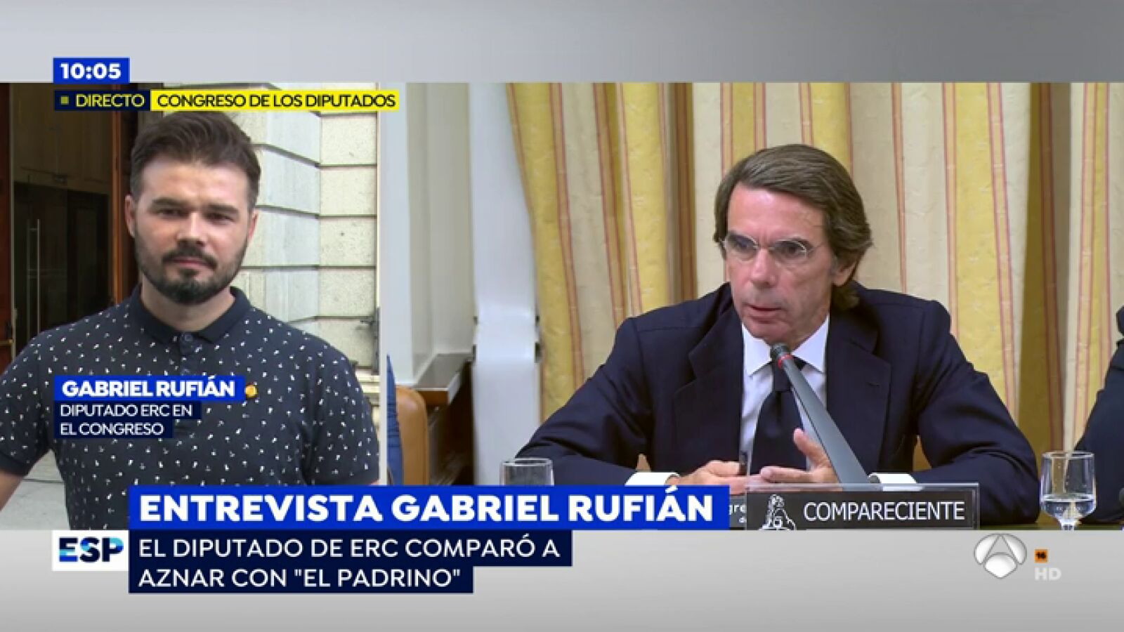 Rufián, tras la comparecencia de Aznar: 
