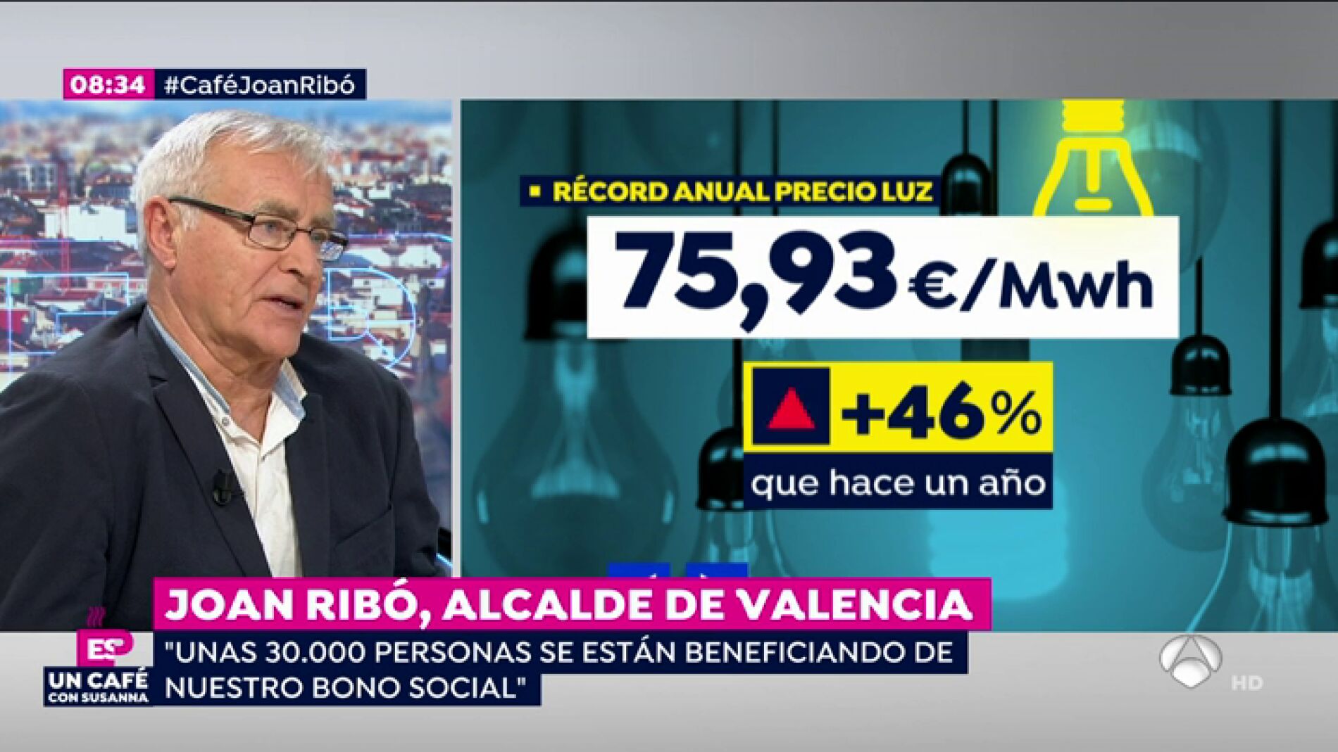Joan Rib&oacute;, alcalde de Valencia: "Hay que garantizar que quienes tienen problemas para pagar la luz no se queden sin ella"
