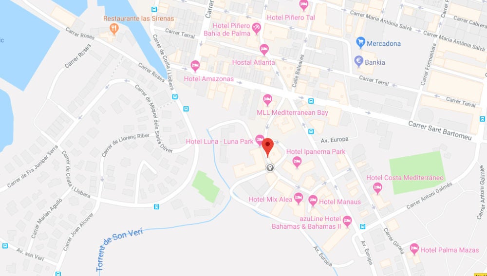Mapa de la zona en la que se encuentra ubicado el hotel