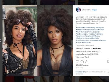 @uniquesora transformada en Dominó de 'Deadpool 2' @uniquesora transformada en Dominó de 'Deadpool 2'