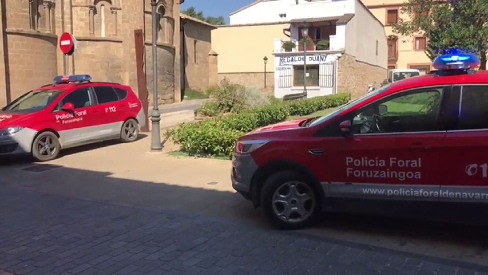 Despliegue policial en Sangüesa por el funeral de las víctimas de Cáseda
