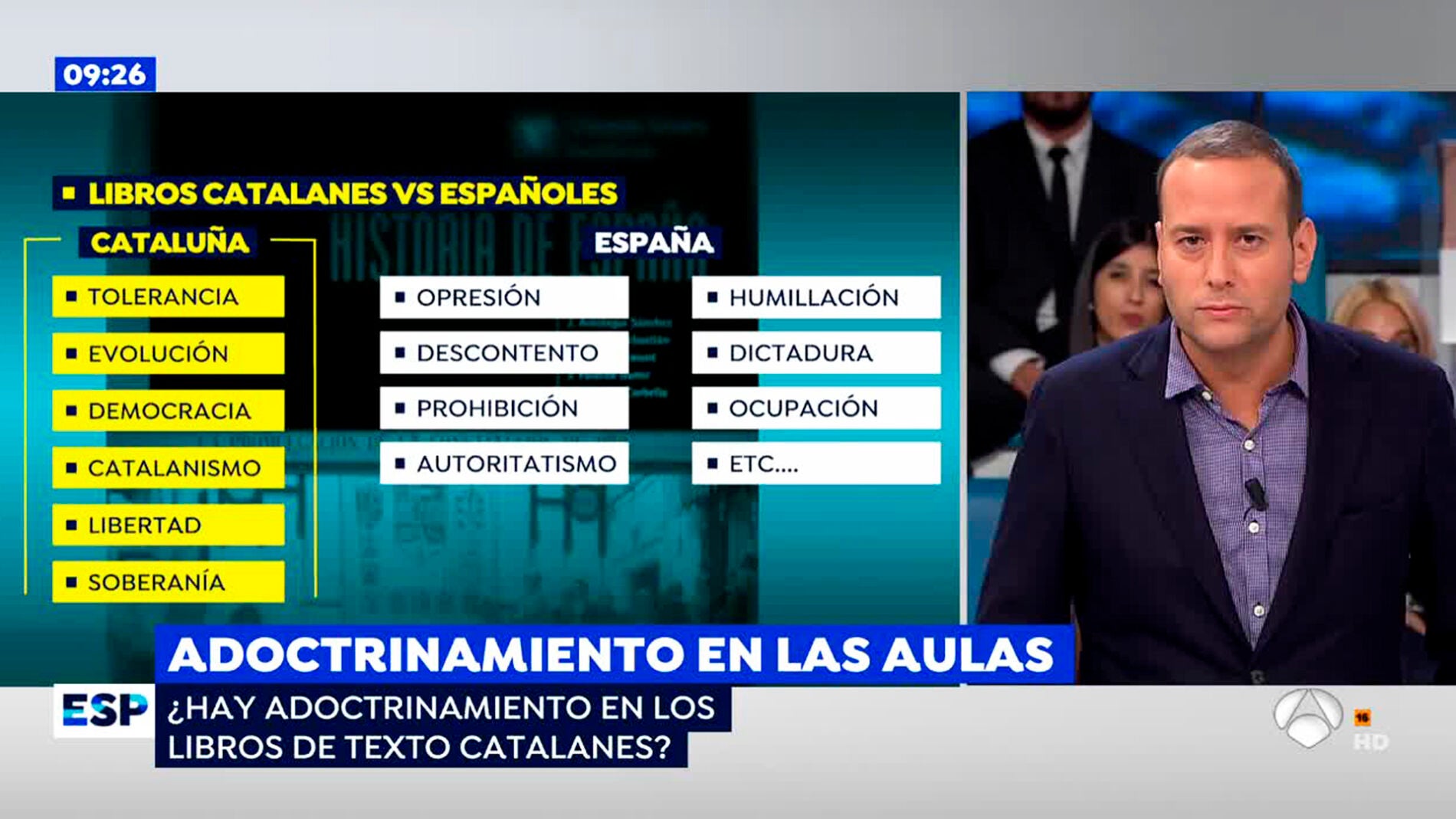 Jorge Gallardo, subdirector de 'Espejo P&uacute;blico', analiza si hay adoctrinamiento en los libros de texto catalanes