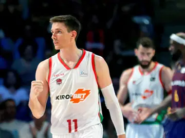 Matt Janning celebra la victoria ante el Barcelona Lassa Matt Janning celebra la victoria ante el Barcelona Lassa