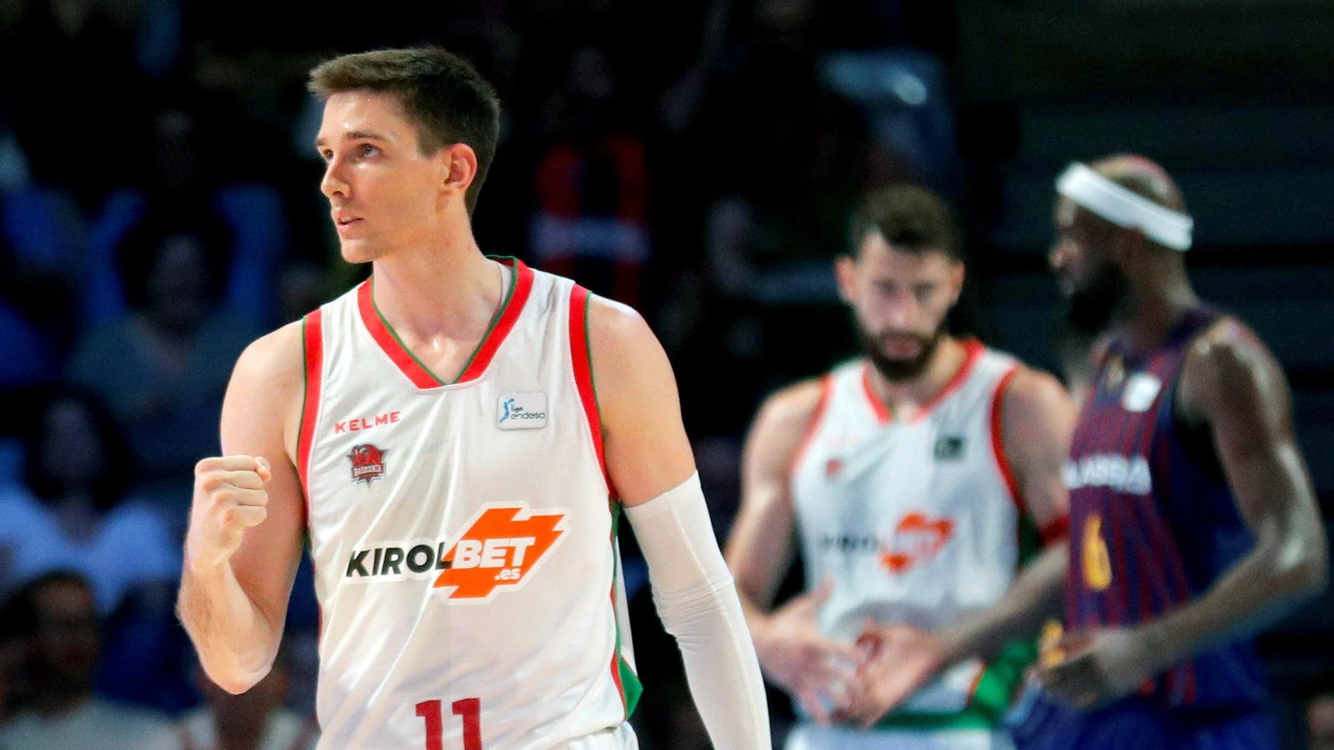 Matt Janning celebra la victoria ante el Barcelona Lassa Matt Janning celebra la victoria ante el Barcelona Lassa