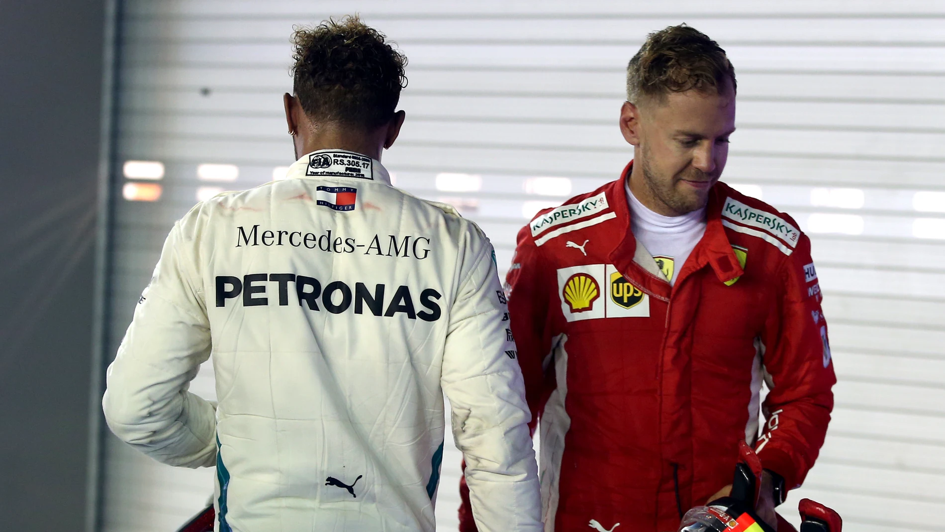 Hamilton y Vettel, en el trazado de Marina Bay