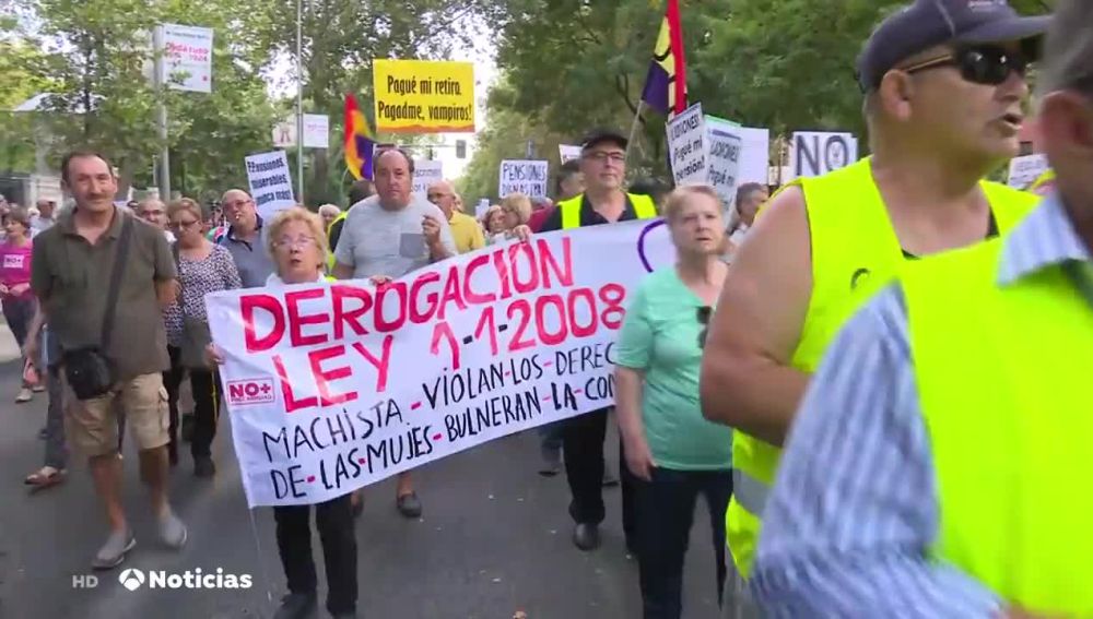 Protesta de los pensionistas en Madrid