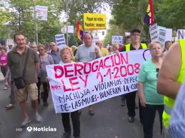 Protesta de los pensionistas en Madrid