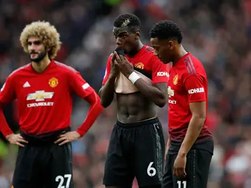 Los jugadores del United, en el partido ante el Wolverhampton Los jugadores del United, en el partido ante el Wolverhampton