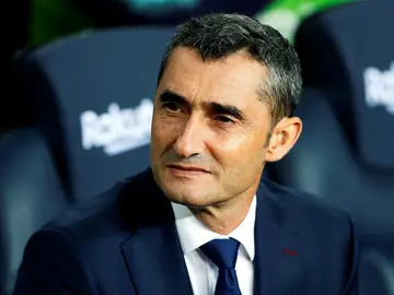 Ernesto Valverde, en el banquillo del Barcelona Ernesto Valverde, en el banquillo del Barcelona