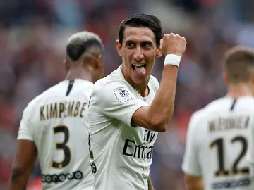 Di María celebra un gol con el PSG Di María celebra un gol con el PSG