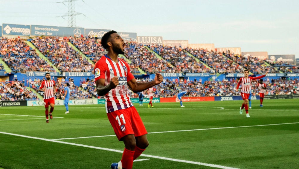 Thomas Lemar celebra un gol