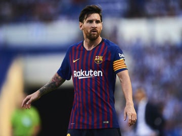 Messi, en un partido con el Barcelona