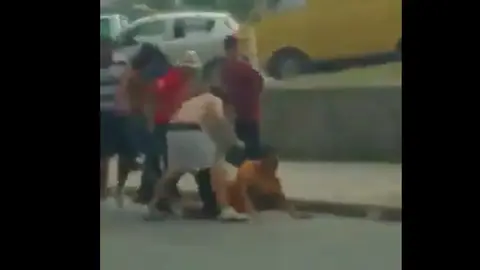 Momento de la grave agresión en Monterrey Momento de la grave agresión en Monterrey