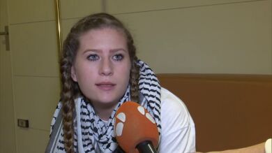 Ahed Tamini, símbolo de la resistencia palestina, en su primera visita a Madrid: 