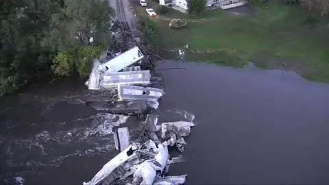 Un tren descarrila sin dejar heridos en Iowa Un tren descarrila sin dejar heridos en Iowa