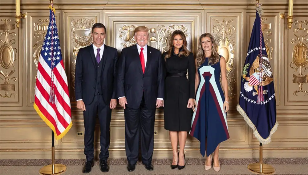 La foto oficial del encuentro entre Pedro Sánchez y Donald Trump 