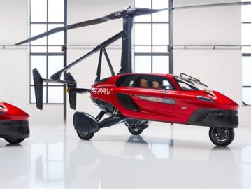 El vehículo Pal-V Liberty, un híbrido entre coche y autogiro que empezará a circular en 2020