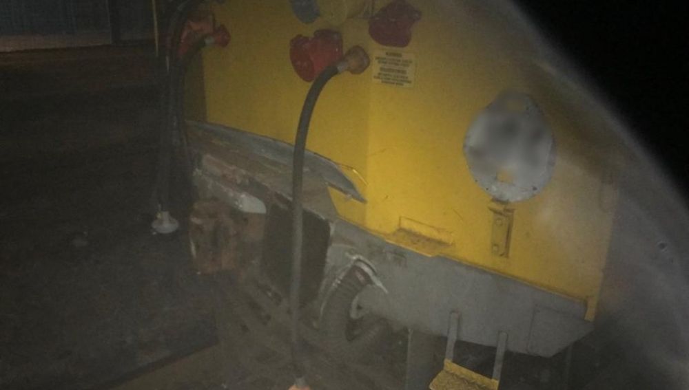 Parte del tren colisionado