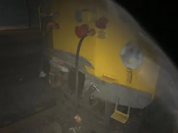 Parte del tren colisionado Parte del tren colisionado