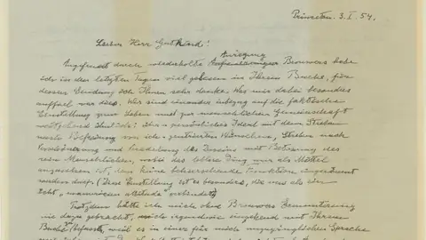 Carta de Albert Einstein escrita en 1954 Carta de Albert Einstein escrita en 1954