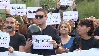 Mossos d'Escuadra se manifiestan en Bareclona para protestar por el dispositivo del 1-O