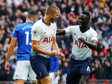 Eric Dier celebra su gol ante el Cardiff Eric Dier celebra su gol ante el Cardiff